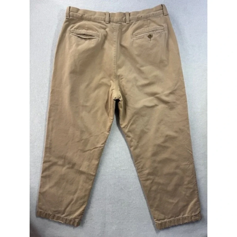 VTG J Crew Mens 36 x 30 Flannel Lined Khaki Chino Pants Tartan Plaid Y2K Grandpa